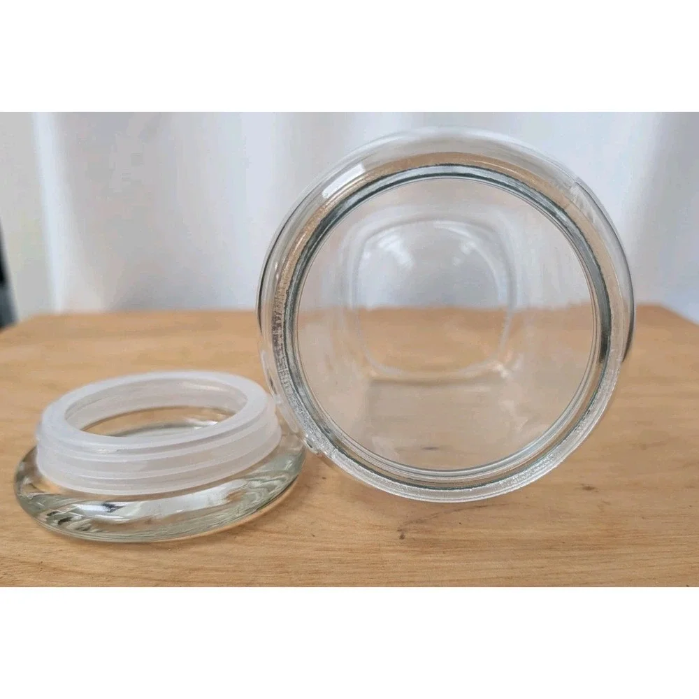 Home Interior Candle Jar with Lid Empty 6.5 X 3 x 5 Clear 2 Piece